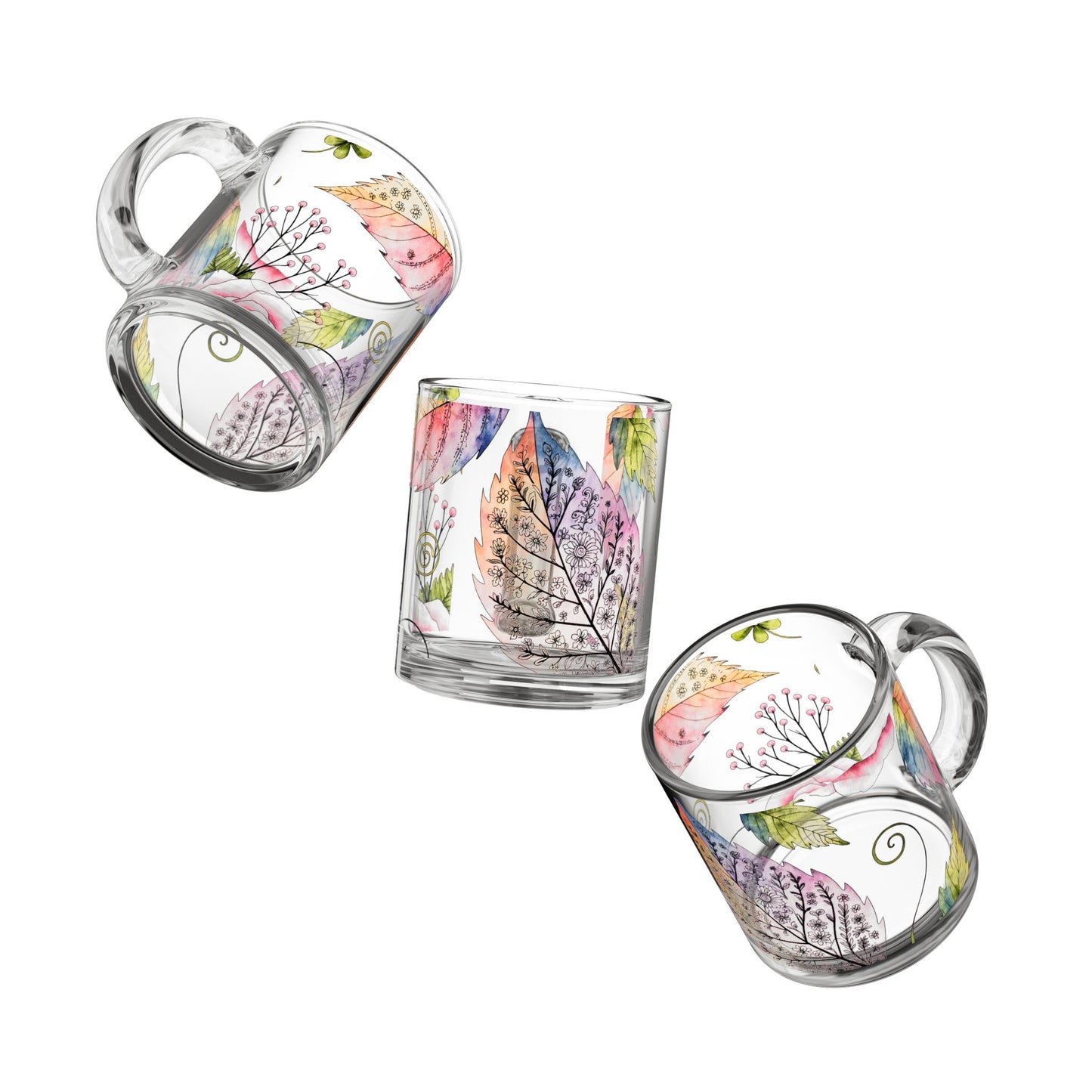 Whispering Leaves Glass Mug