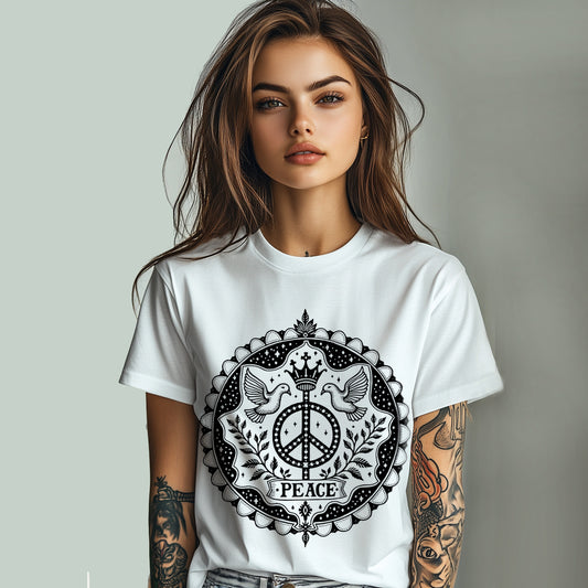 Bodulah “Peace” Yoga T-Shirt – Symbol of Harmony & Unity