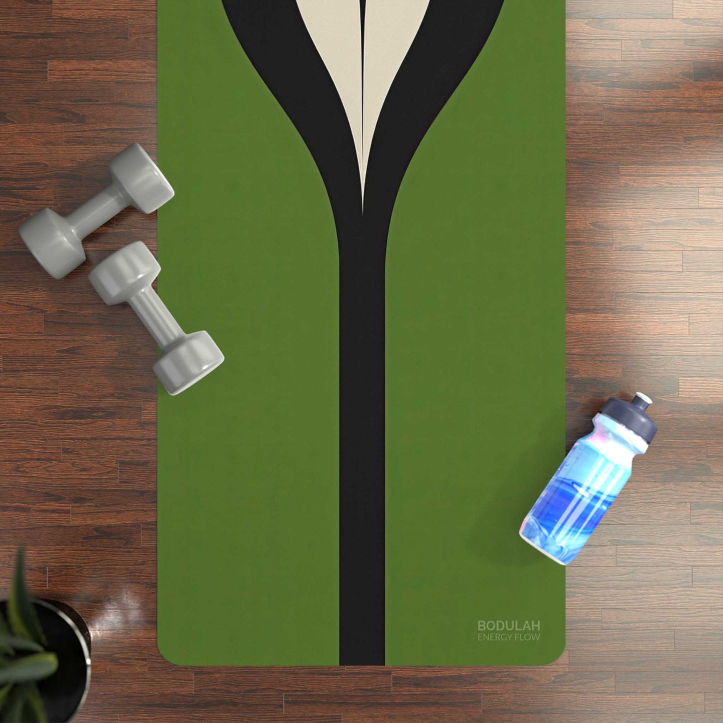 Energy Flow Yoga Mat 4 - Rooted Energy in Forest Green - Non-Slip Exercise Mat for Home Gym Pilates Meditation & Yoga Practice