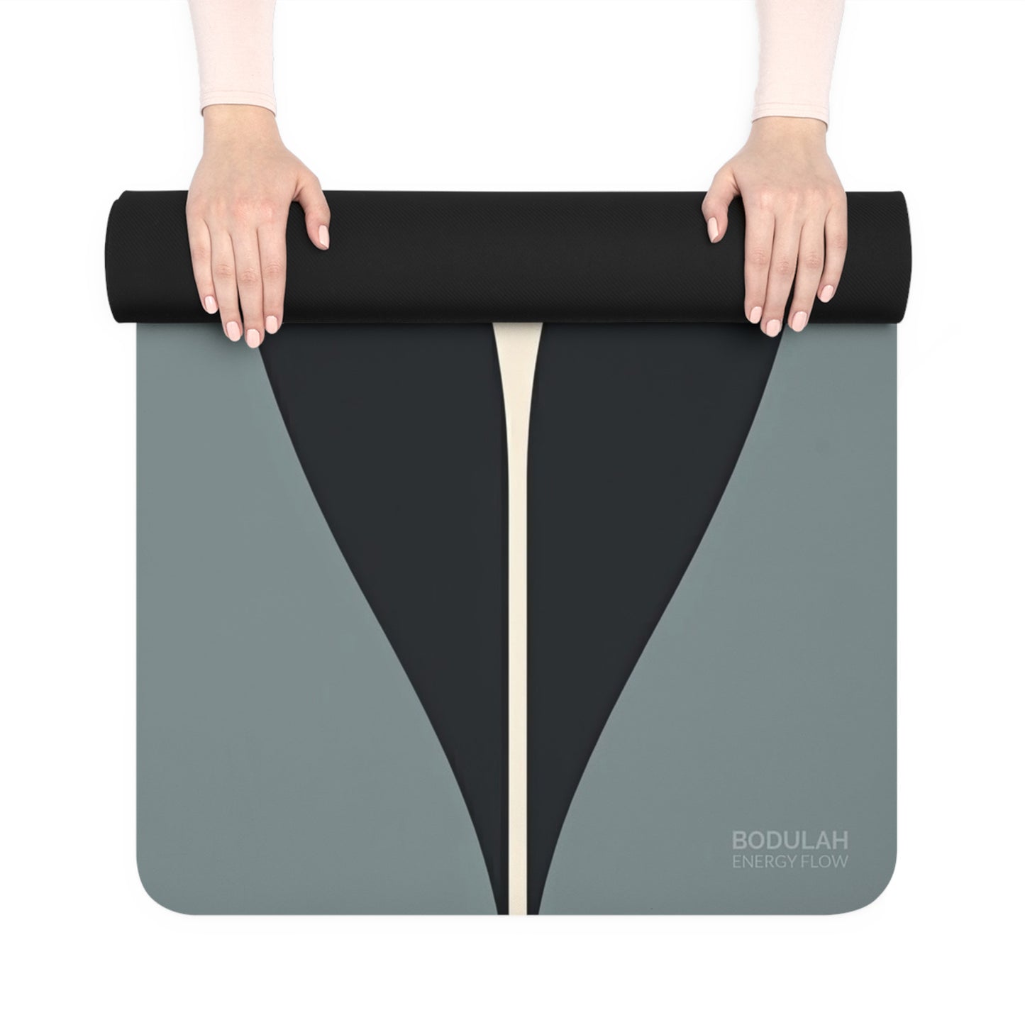 Energy Flow Yoga Mat 7 - Sacred Silence, Deep Focus - Minimalist Abstract Yoga Mat - Non-Slip Exercise Mat for Home Gym Pilates Meditation & Yoga Practice