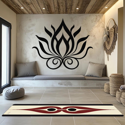 Energy Flow Yoga Mat 2 – Abstract Minimalist Energy Design - Non-Slip Exercise Mat for Home Gym Pilates Meditation & Yoga Practice