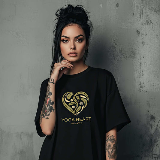 Yoga Heart Namaste Oversized Boxy T-Shirt