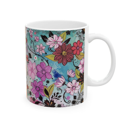 Pastel Flower Whimsy Mug