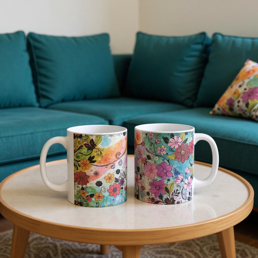 Pastel Flower Whimsy Mug