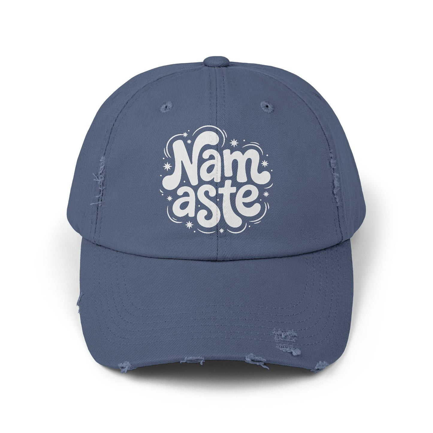 Namaste Unisex Distressed Cap – Vintage Cotton Baseball Hat