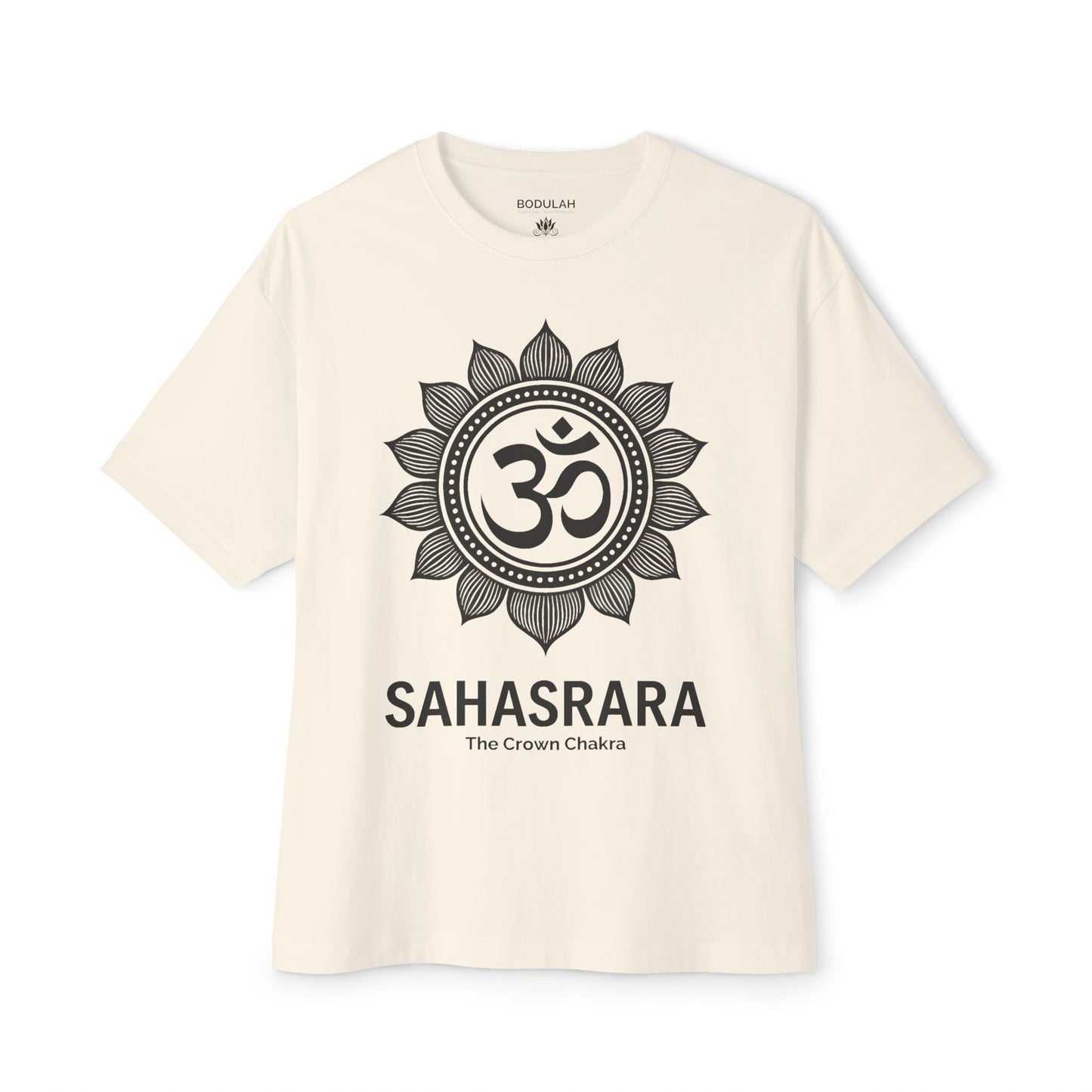 Crown Chakra T-Shirt – Oversized Unisex Tee with Sahasrara Lotus, Spiritual Yoga Clothing Premium Cotton