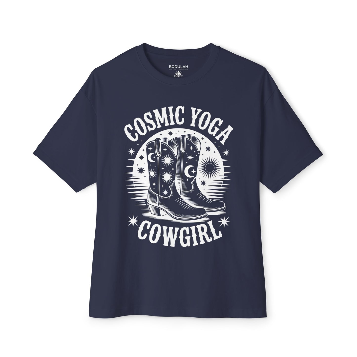 Cosmic Boots Oversized T-Shirt – Western Spirit Meets Stardust