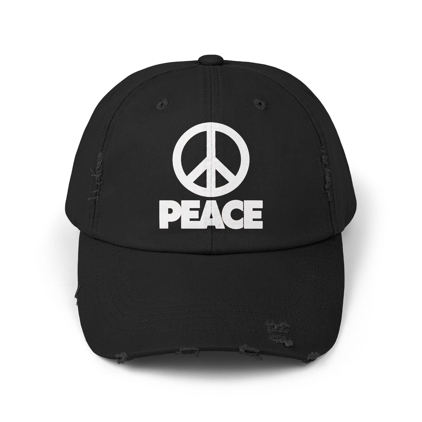 Peace Unisex Distressed Cap – Vintage Cotton Baseball Hat
