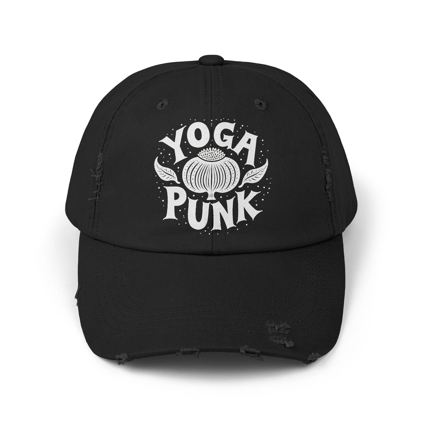 Yoga Punk Unisex Distressed Cap – Vintage Cotton Baseball Hat