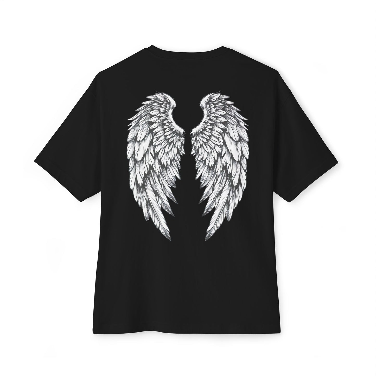 “Angel Wings” Oversized Yoga T-Shirt – Relaxed Fit, Boho Spirit Ethically Made Wearable Art Tee