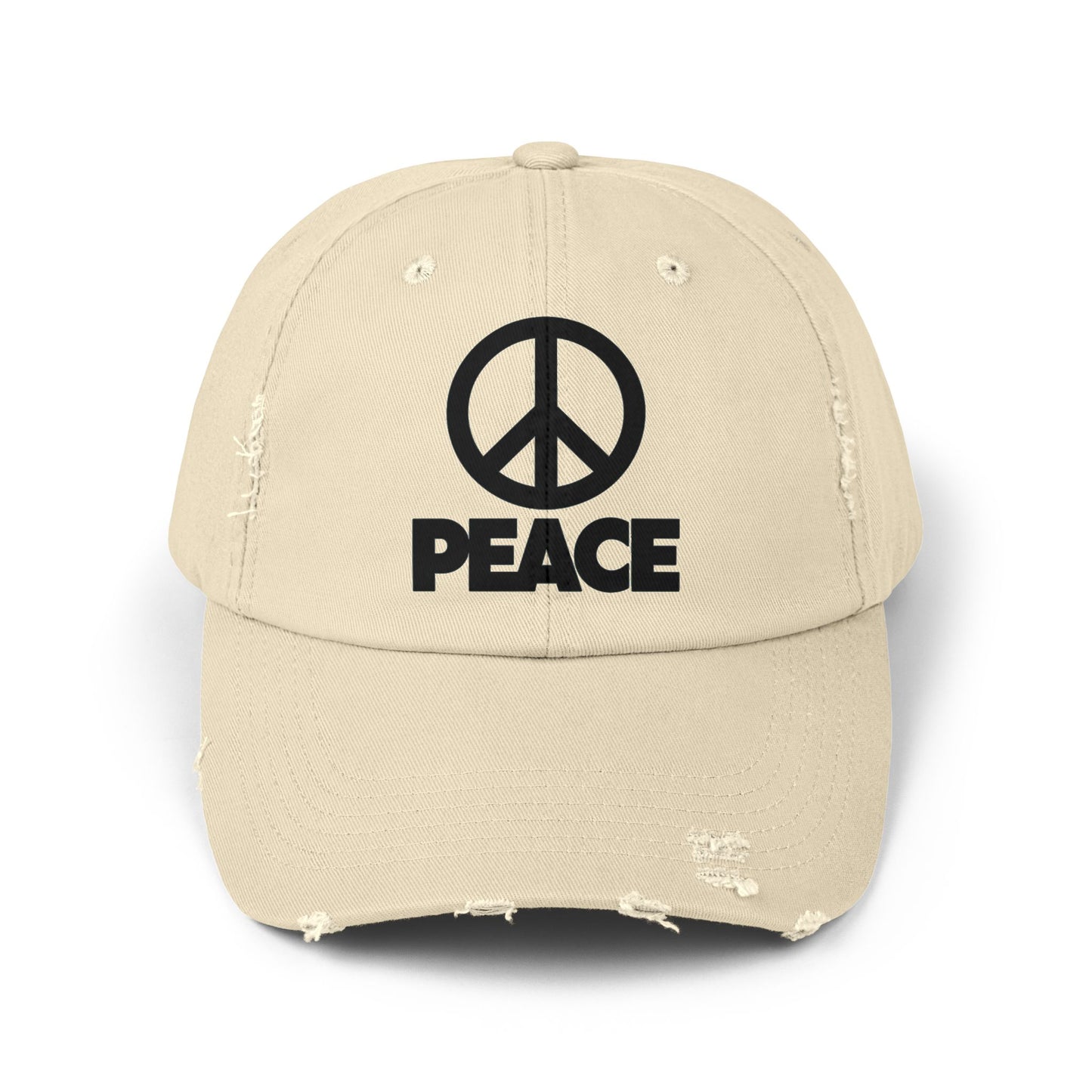 Peace Unisex Distressed Cap – Vintage Cotton Baseball Hat