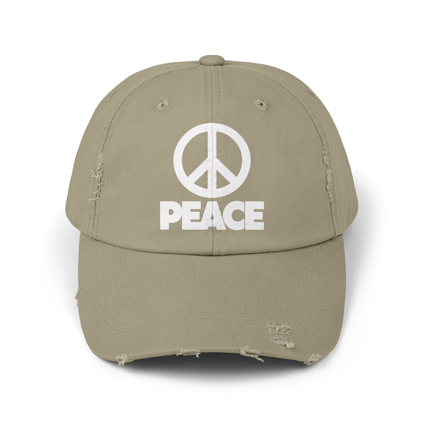 Peace Unisex Distressed Cap – Vintage Cotton Baseball Hat