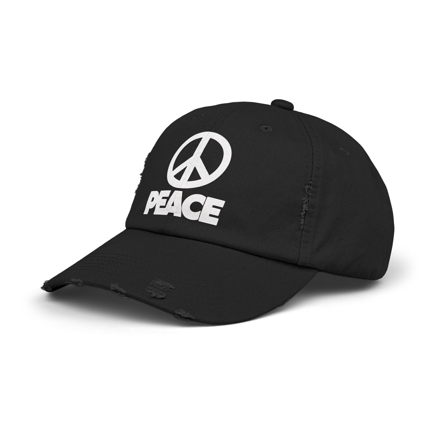 Peace Unisex Distressed Cap – Vintage Cotton Baseball Hat