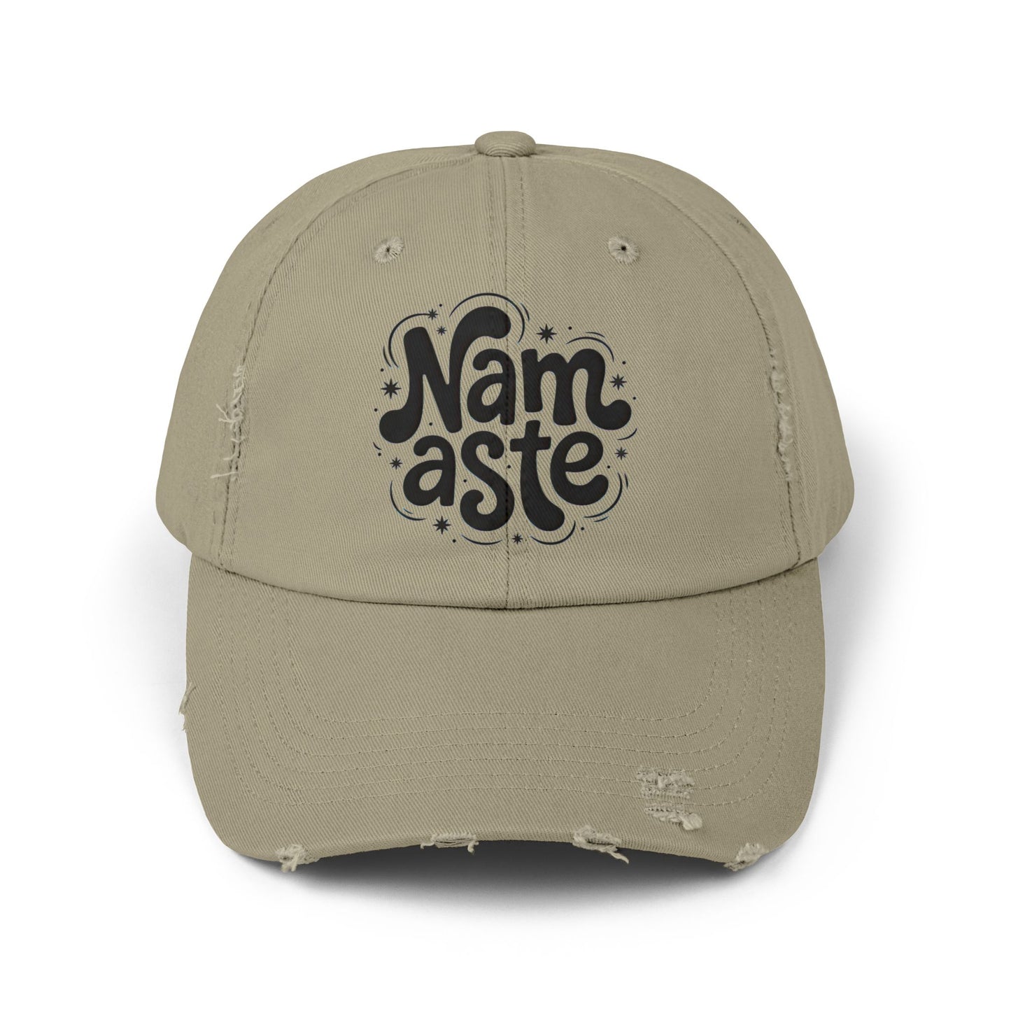 Namaste Unisex Distressed Cap – Vintage Cotton Baseball Hat