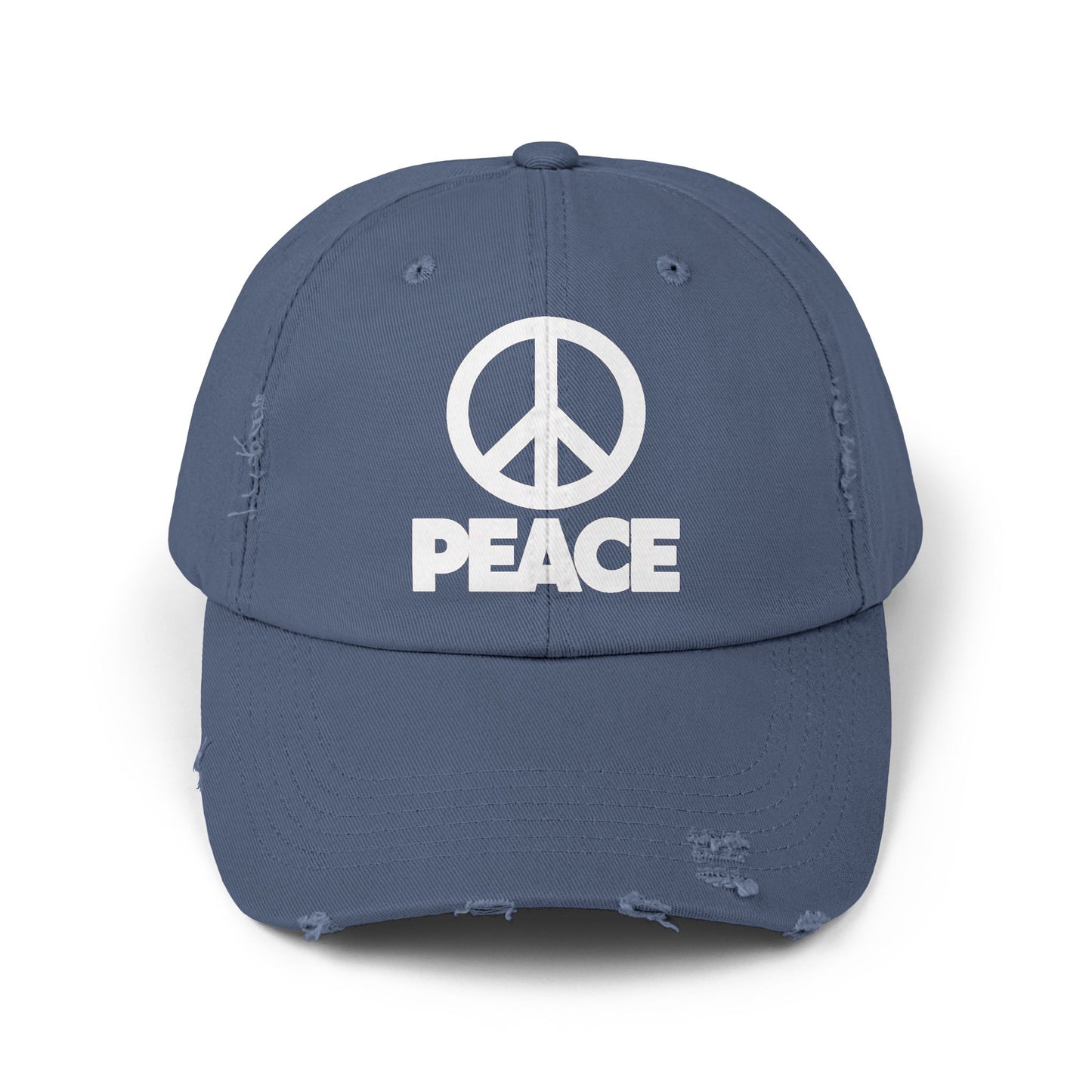 Peace Unisex Distressed Cap – Vintage Cotton Baseball Hat
