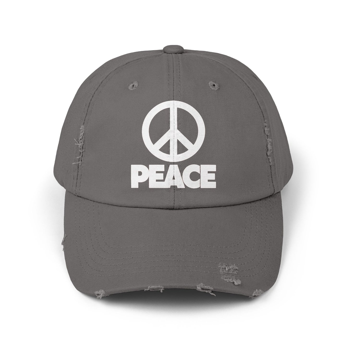 Peace Unisex Distressed Cap – Vintage Cotton Baseball Hat