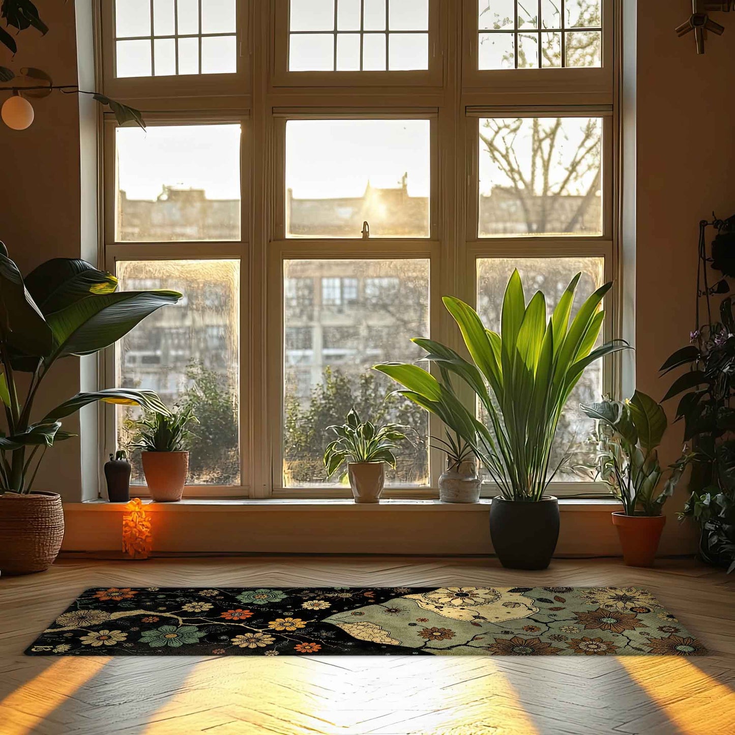 Secret Gardens 7 - Floral Yoga Mat for Mindful Practice - Non-Slip Eco-Friendly Natural Rubber