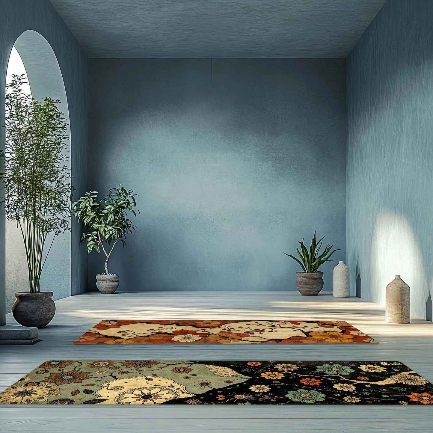 Secret Gardens 7 - Floral Yoga Mat for Mindful Practice - Non-Slip Eco-Friendly Natural Rubber