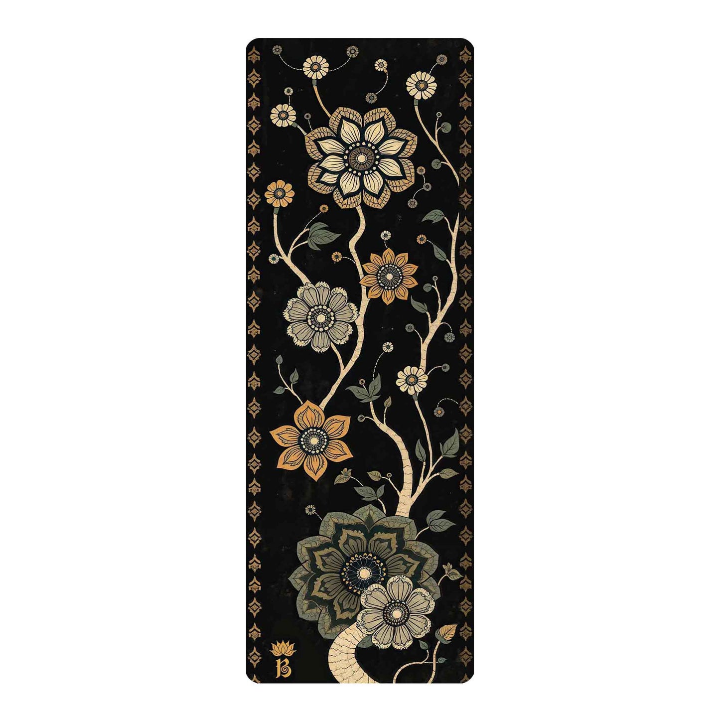 Secret Gardens 2 - Floral Yoga Mat for Mindful Practice - Non-Slip Eco-Friendly Natural Rubber