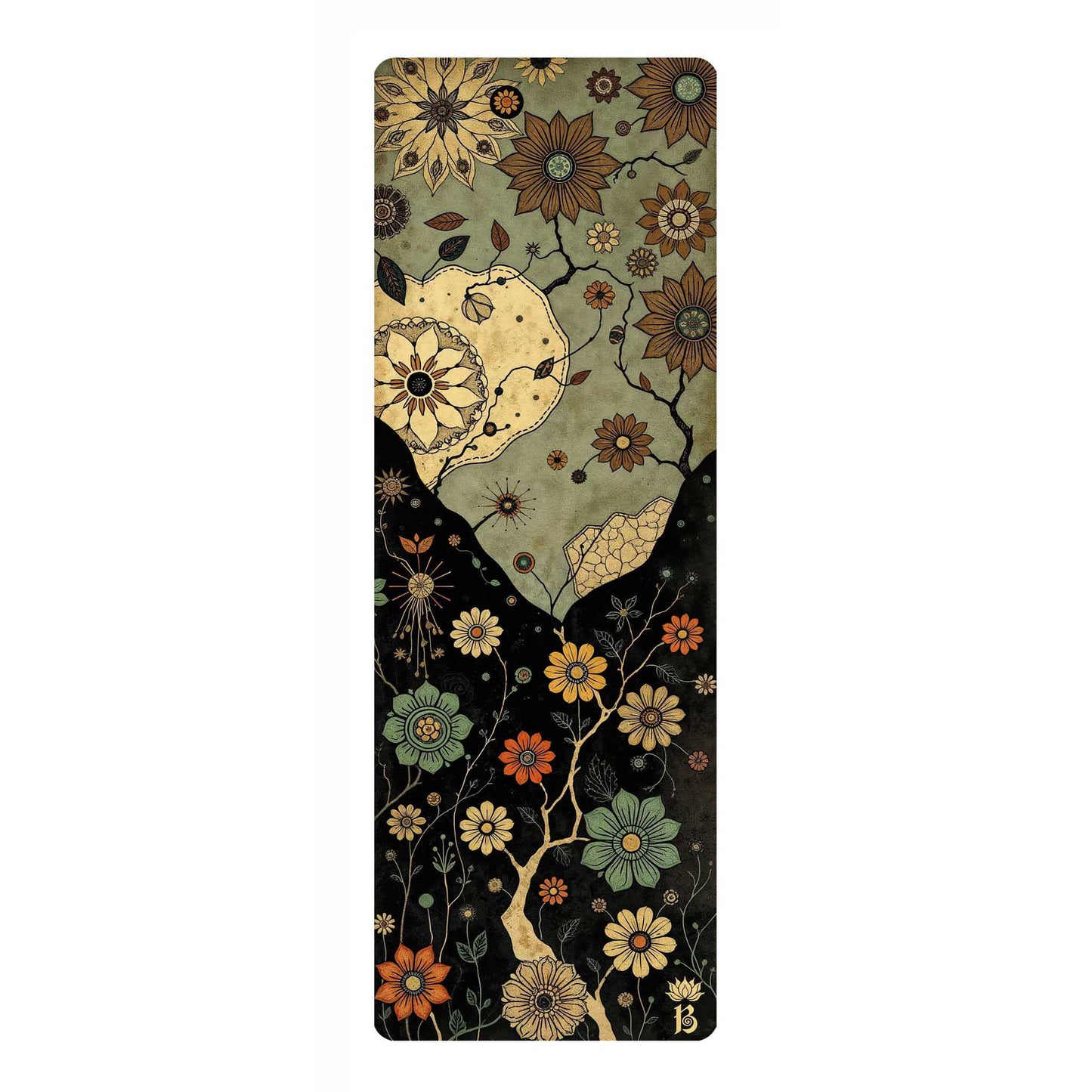 Secret Gardens 7 - Floral Yoga Mat for Mindful Practice - Non-Slip Eco-Friendly Natural Rubber