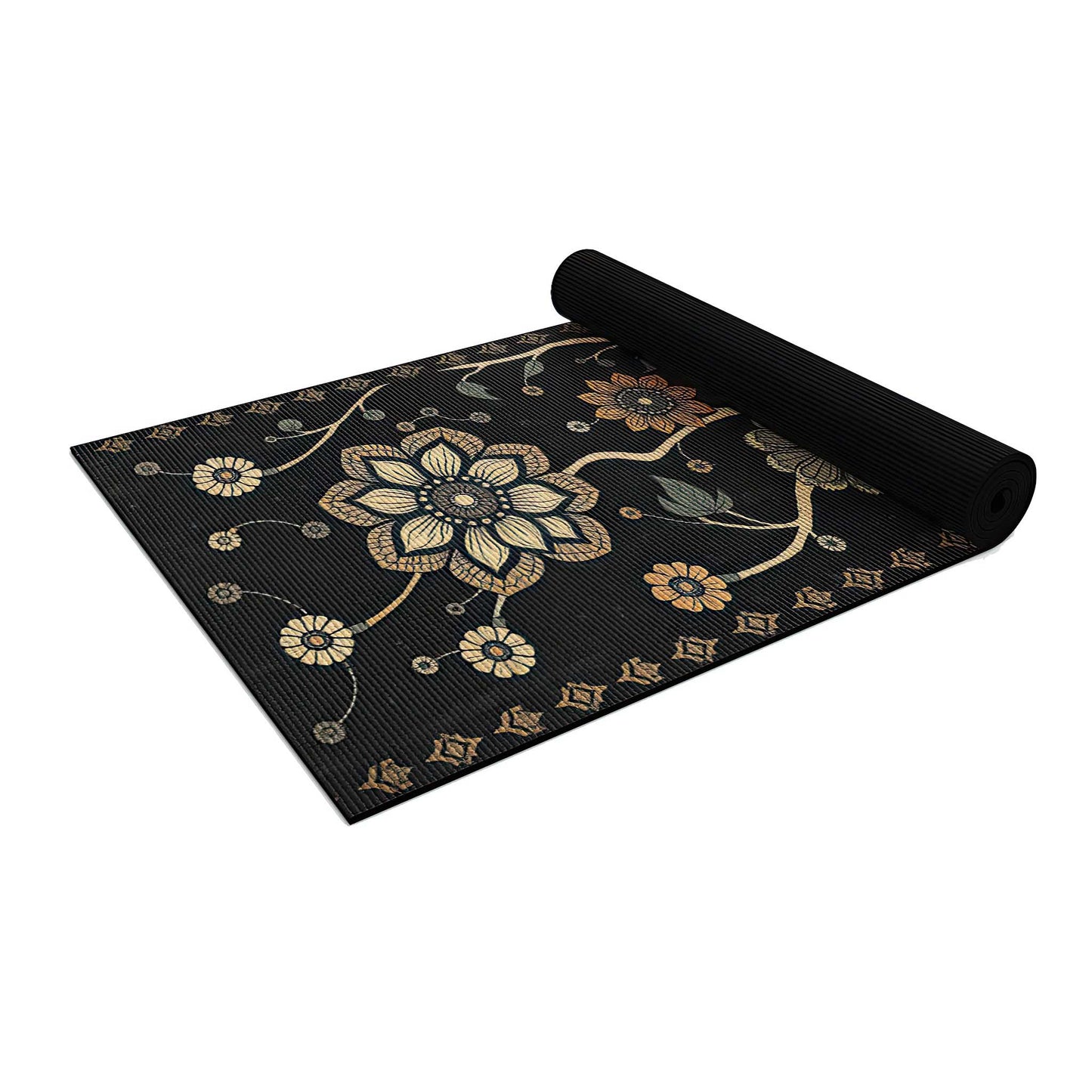 Secret Gardens 2 - Floral Yoga Mat for Mindful Practice - Non-Slip Eco-Friendly Natural Rubber