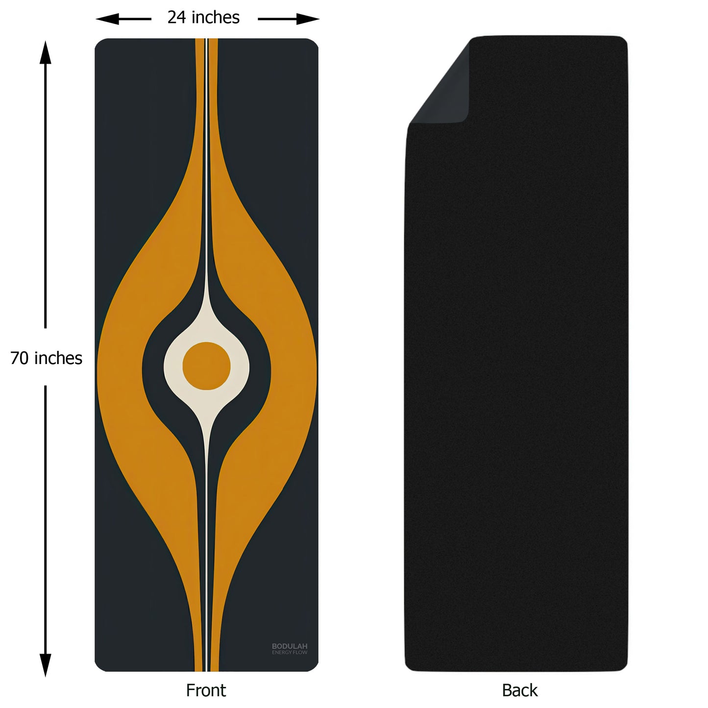 Energy Flow Yoga Mat 1 - Retro Modern Design  Non-Slip Exercise Mat for Home Gym Pilates Meditation & Yoga Practice