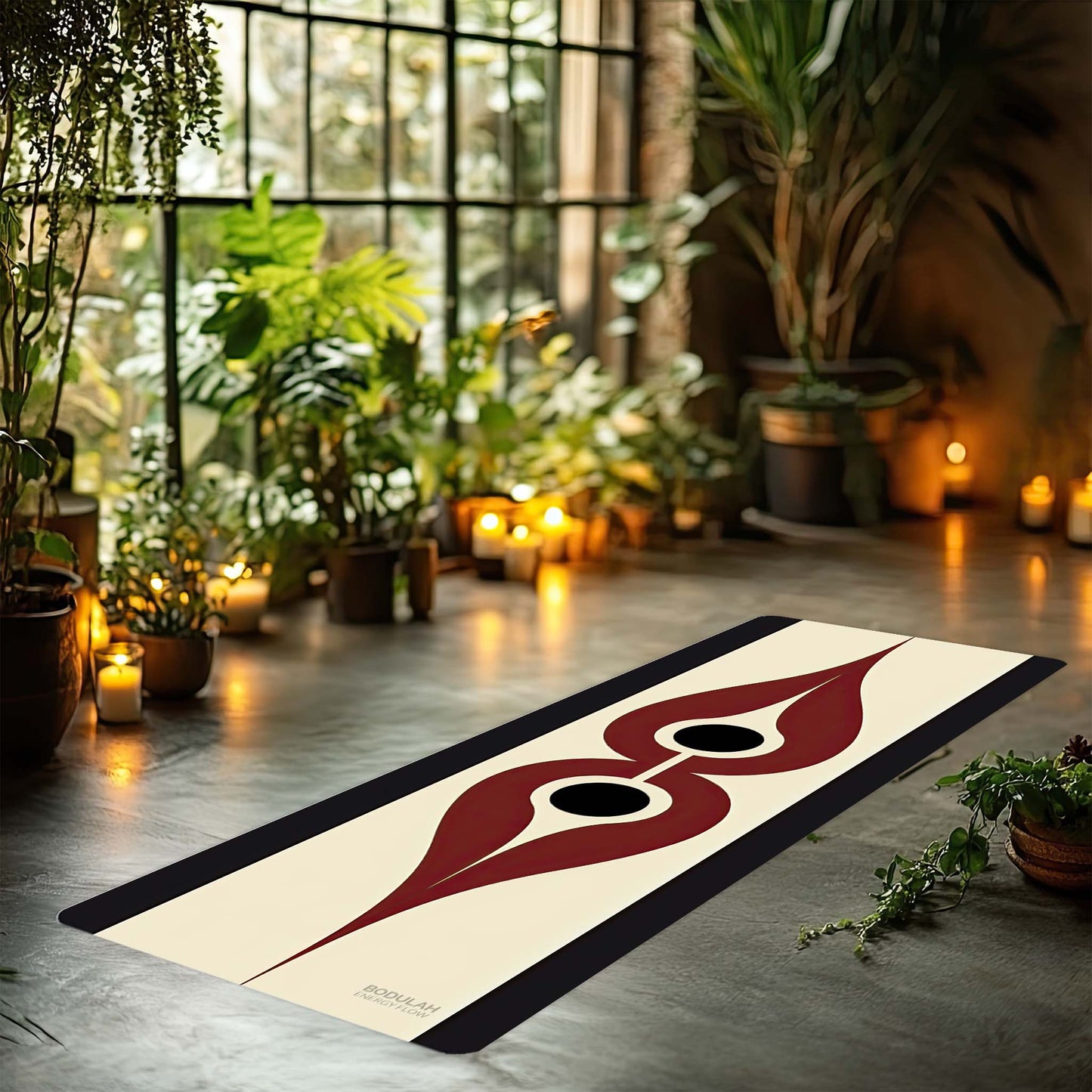 Energy Flow Yoga Mat 2 – Abstract Minimalist Energy Design - Non-Slip Exercise Mat for Home Gym Pilates Meditation & Yoga Practice