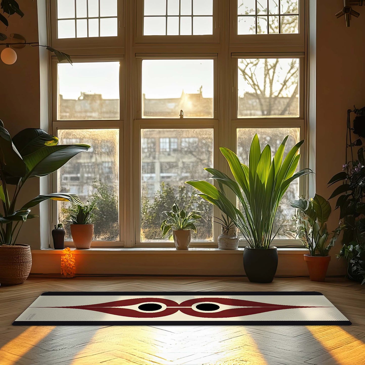 Energy Flow Yoga Mat 2 – Abstract Minimalist Energy Design - Non-Slip Exercise Mat for Home Gym Pilates Meditation & Yoga Practice