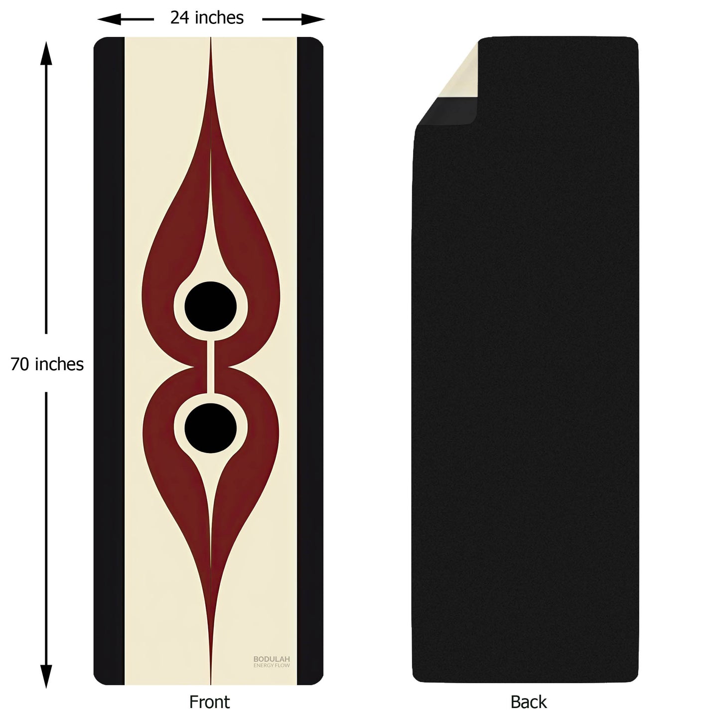 Energy Flow Yoga Mat 2 – Abstract Minimalist Energy Design - Non-Slip Exercise Mat for Home Gym Pilates Meditation & Yoga Practice