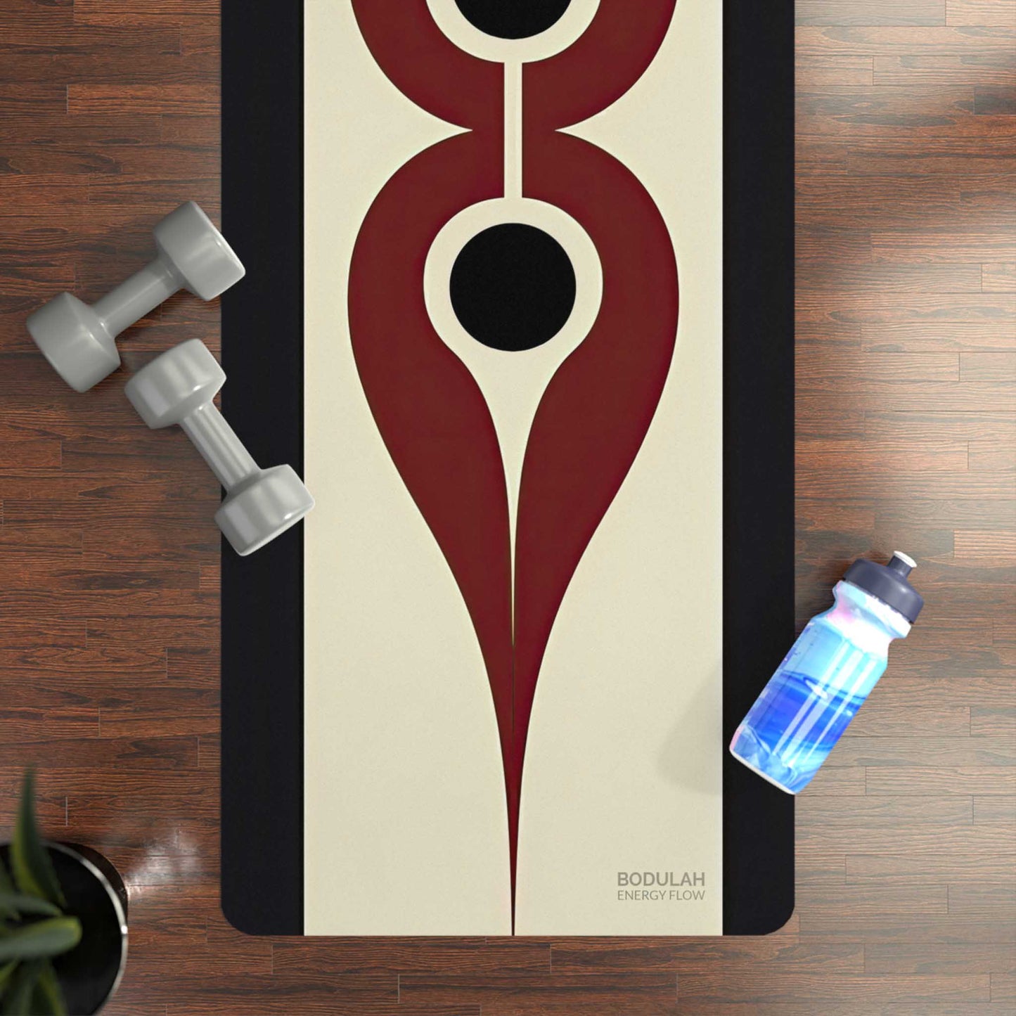 Energy Flow Yoga Mat 2 – Abstract Minimalist Energy Design - Non-Slip Exercise Mat for Home Gym Pilates Meditation & Yoga Practice