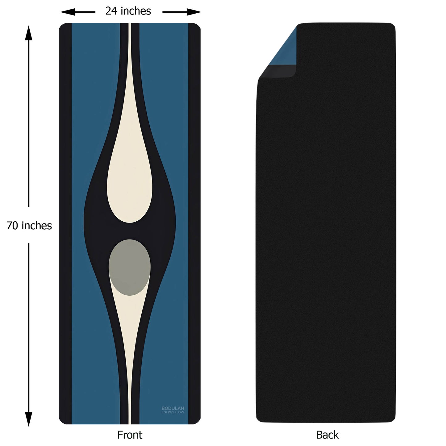 Energy Flow Yoga Mat 3 - Retro Modern Design  Non-Slip Exercise Mat for Home Gym Pilates Meditation & Yoga Practice