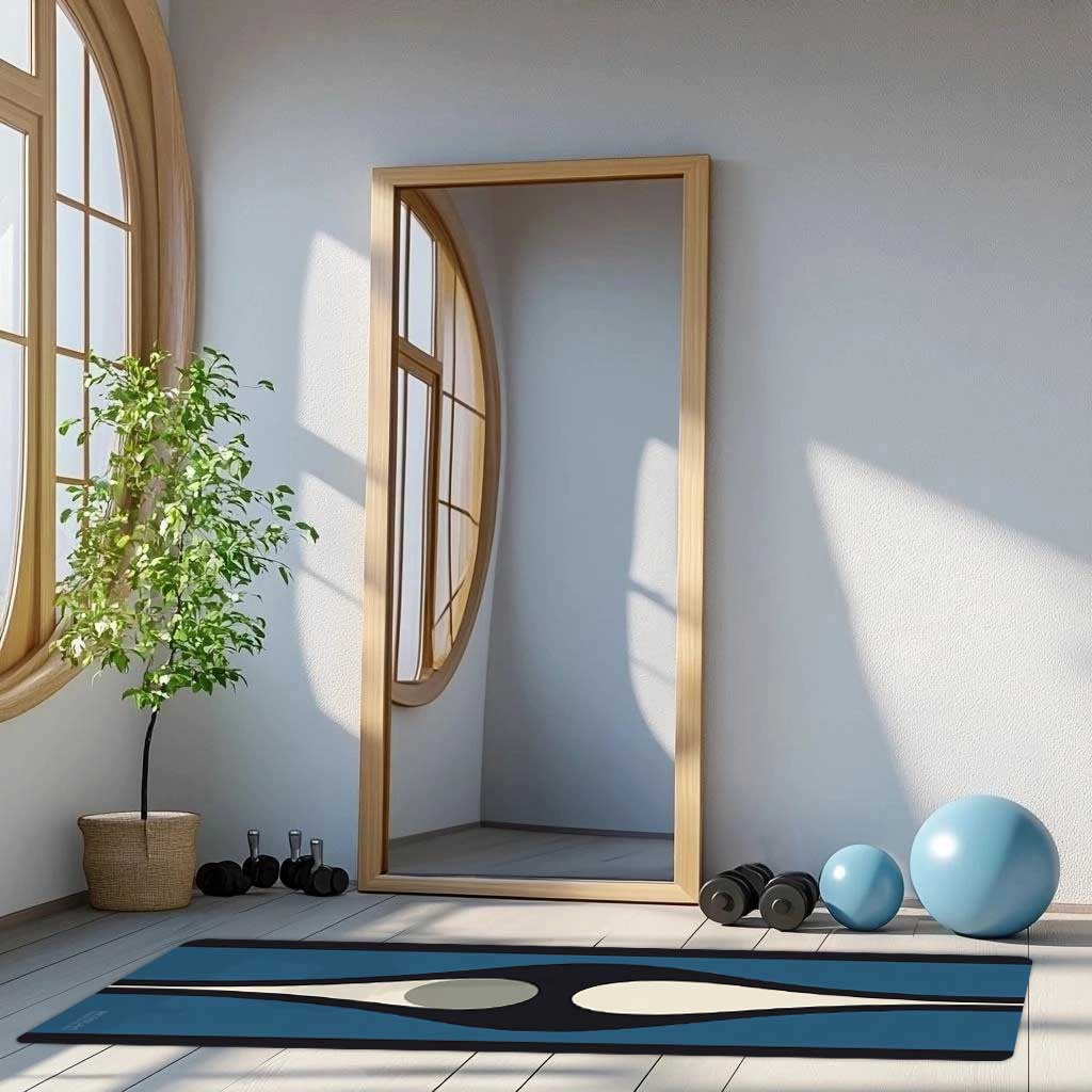 Energy Flow Yoga Mat 3 - Retro Modern Design  Non-Slip Exercise Mat for Home Gym Pilates Meditation & Yoga Practice
