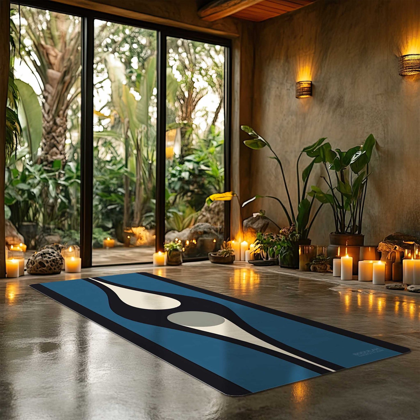 Energy Flow Yoga Mat 3 - Retro Modern Design  Non-Slip Exercise Mat for Home Gym Pilates Meditation & Yoga Practice