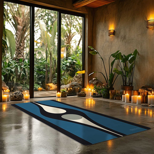 Energy Flow Yoga Mat 3 - Retro Modern Design  Non-Slip Exercise Mat for Home Gym Pilates Meditation & Yoga Practice