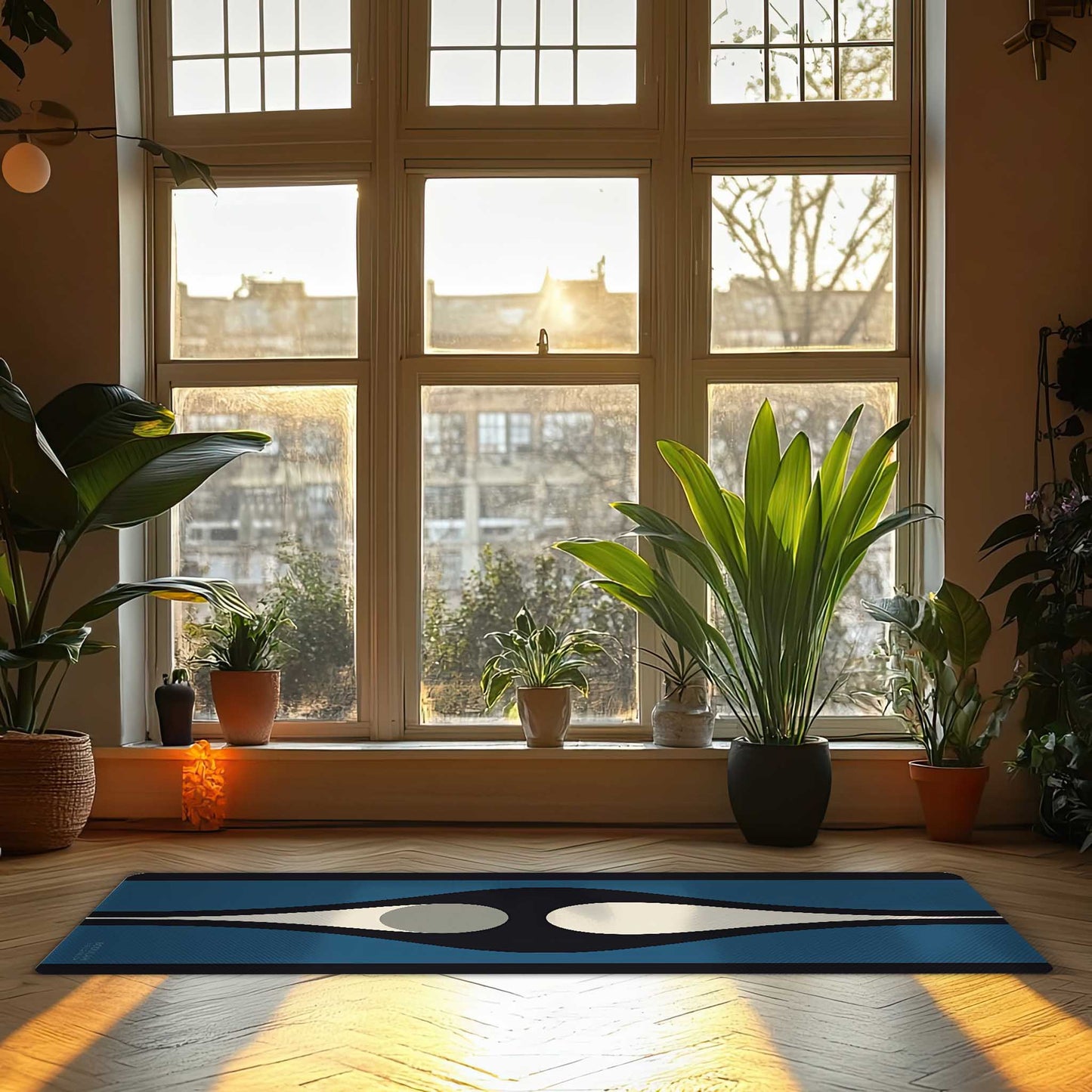 Energy Flow Yoga Mat 3 - Retro Modern Design  Non-Slip Exercise Mat for Home Gym Pilates Meditation & Yoga Practice