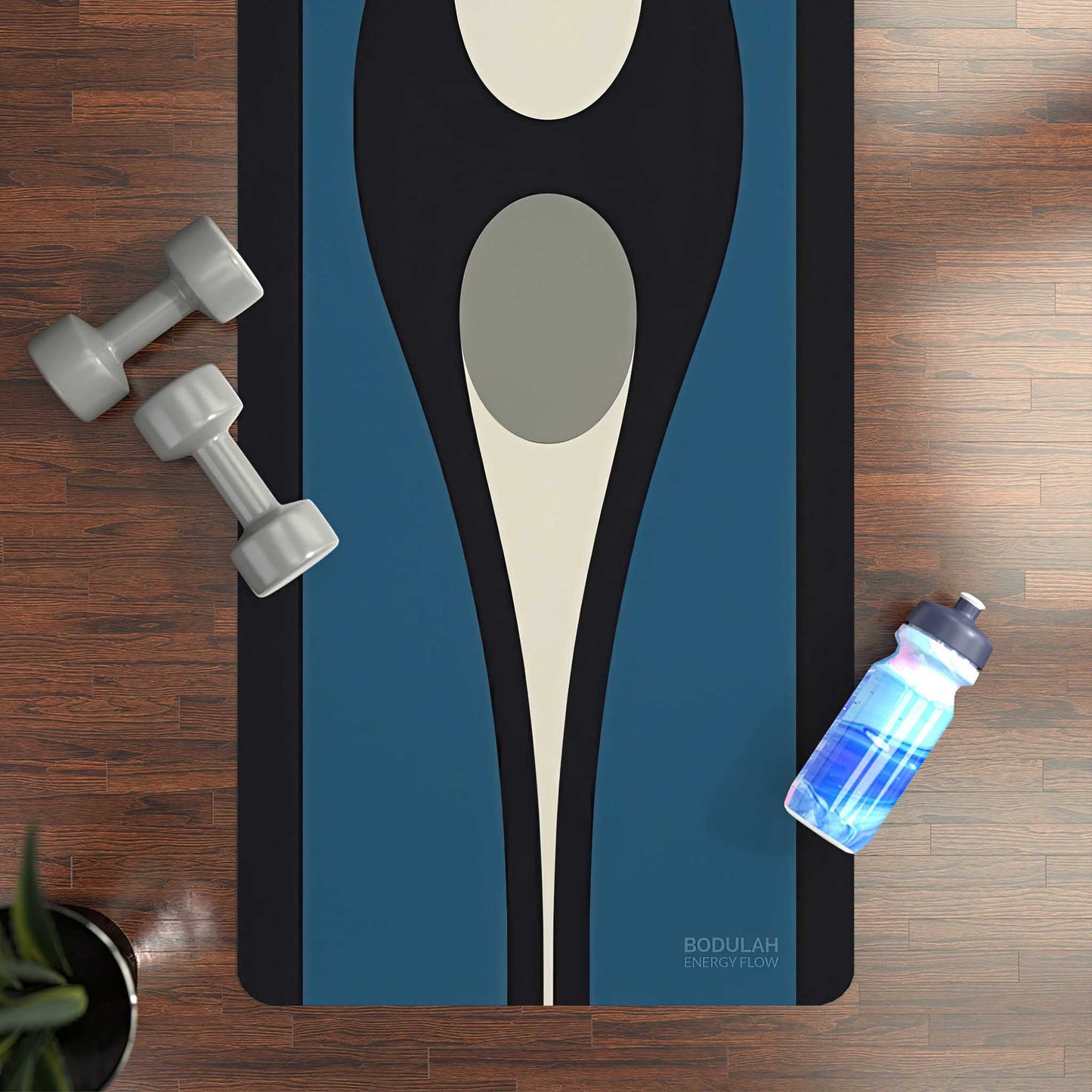 Energy Flow Yoga Mat 3 - Retro Modern Design  Non-Slip Exercise Mat for Home Gym Pilates Meditation & Yoga Practice