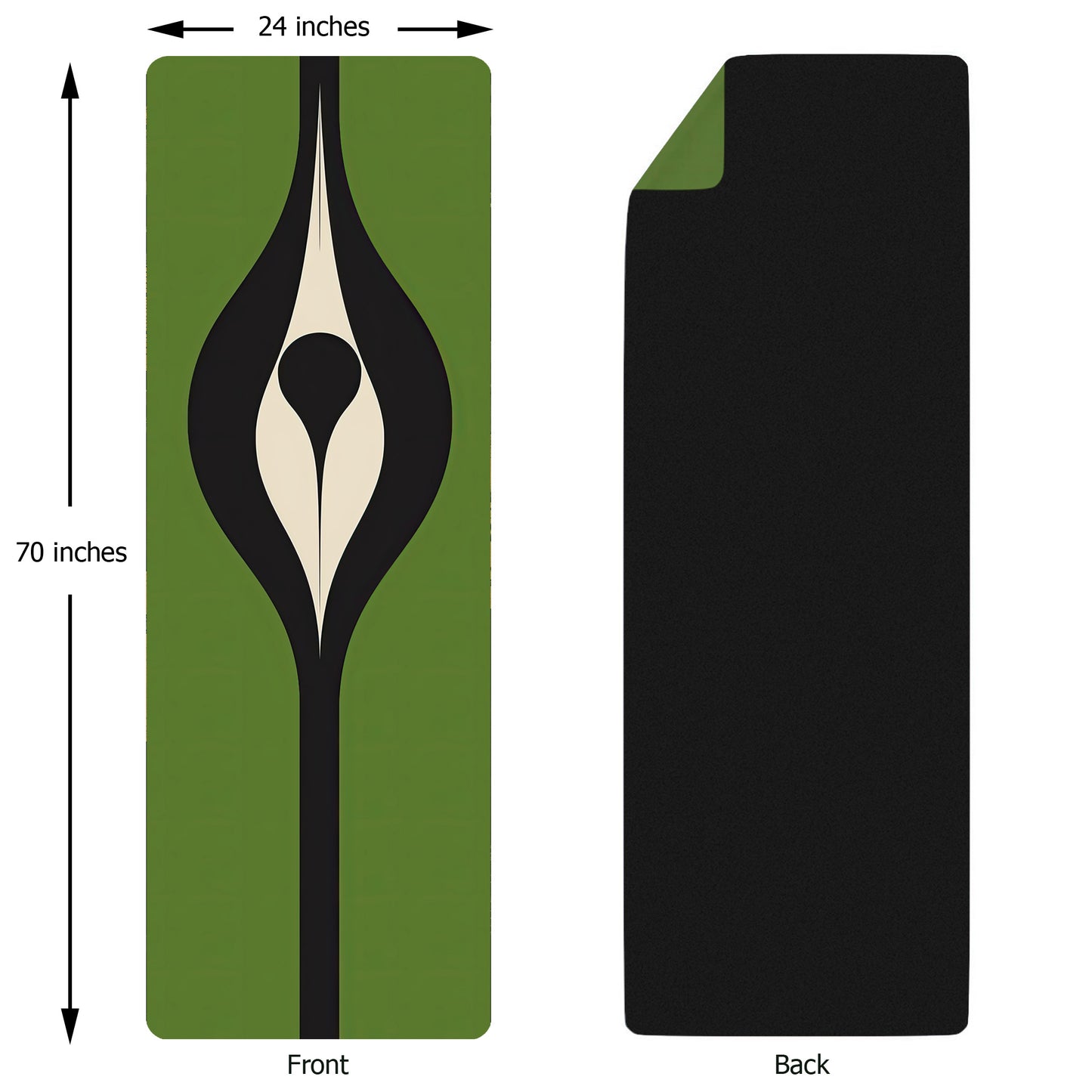 Energy Flow Yoga Mat 4 - Rooted Energy in Forest Green - Non-Slip Exercise Mat for Home Gym Pilates Meditation & Yoga Practice