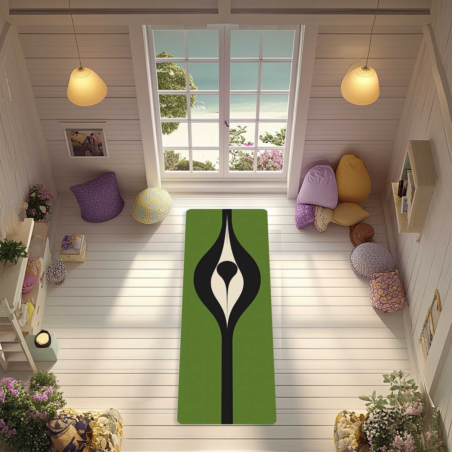 Energy Flow Yoga Mat 4 - Rooted Energy in Forest Green - Non-Slip Exercise Mat for Home Gym Pilates Meditation & Yoga Practice