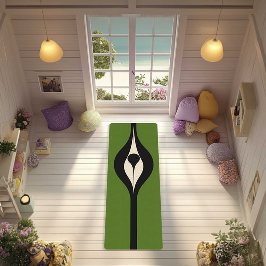 Energy Flow Yoga Mat 4 - Rooted Energy in Forest Green - Non-Slip Exercise Mat for Home Gym Pilates Meditation & Yoga Practice