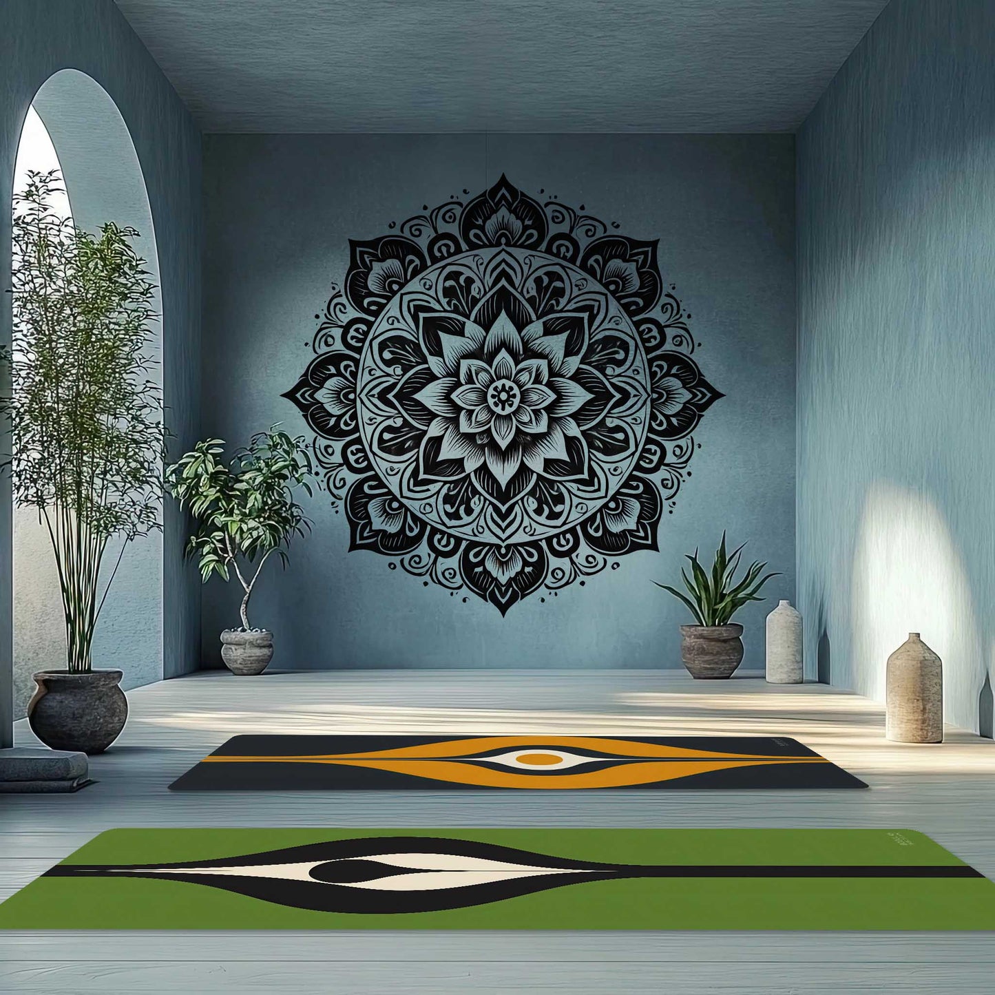 Energy Flow Yoga Mat 4 - Rooted Energy in Forest Green - Non-Slip Exercise Mat for Home Gym Pilates Meditation & Yoga Practice