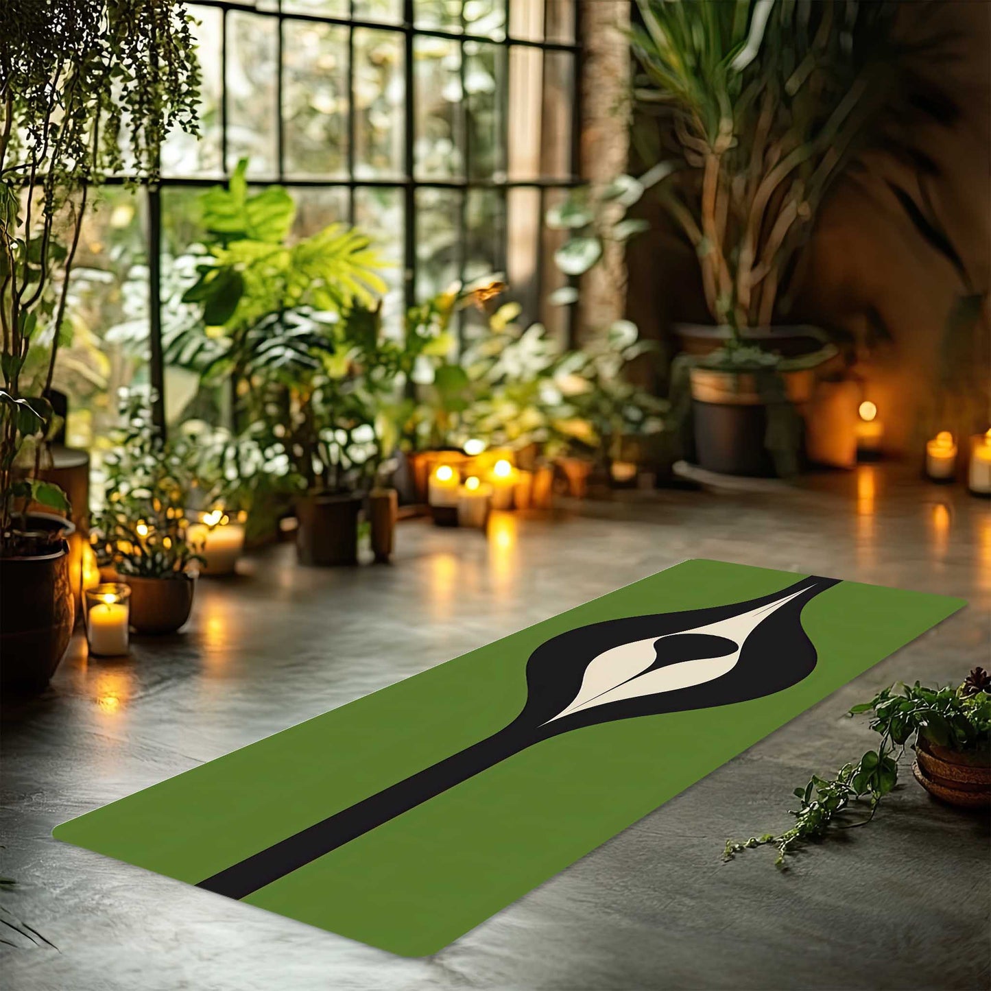 Energy Flow Yoga Mat 4 - Rooted Energy in Forest Green - Non-Slip Exercise Mat for Home Gym Pilates Meditation & Yoga Practice