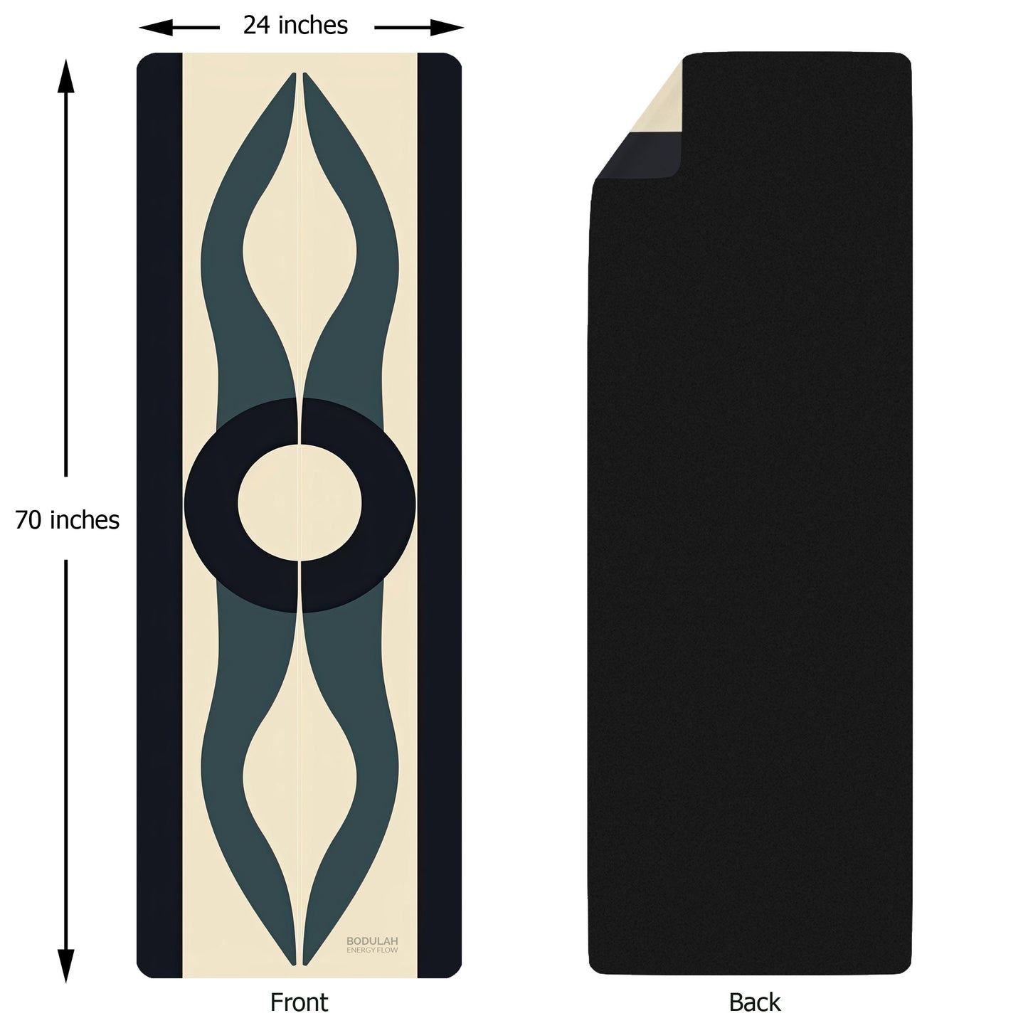 Energy Flow Yoga Mat 5 - Unity in Motion, Circle of Calm -  Non-Slip Exercise Mat for Home Gym Pilates Meditation & Yoga Practice