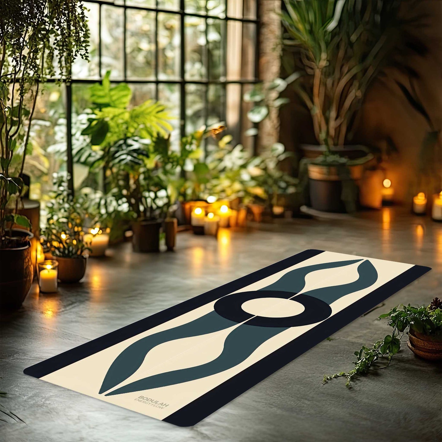 Energy Flow Yoga Mat 5 - Unity in Motion, Circle of Calm -  Non-Slip Exercise Mat for Home Gym Pilates Meditation & Yoga Practice
