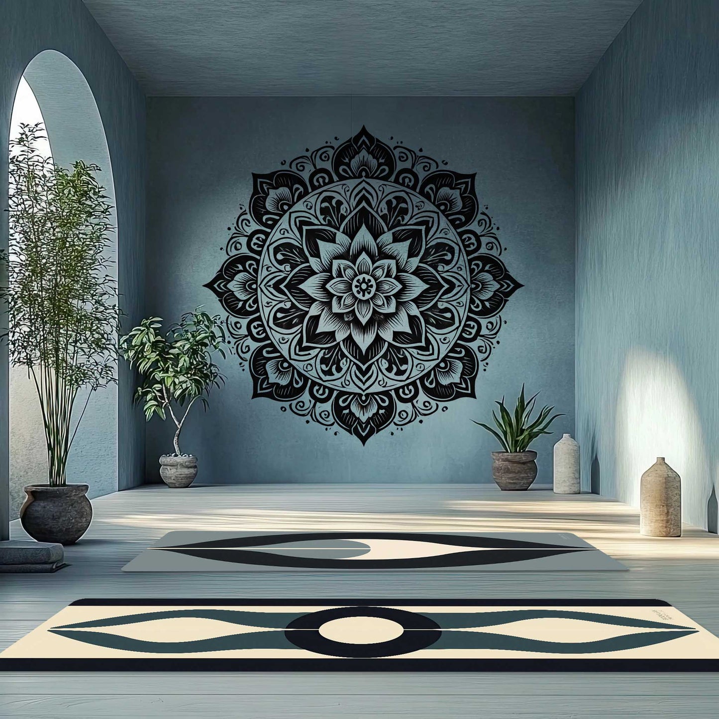 Energy Flow Yoga Mat 5 - Unity in Motion, Circle of Calm -  Non-Slip Exercise Mat for Home Gym Pilates Meditation & Yoga Practice