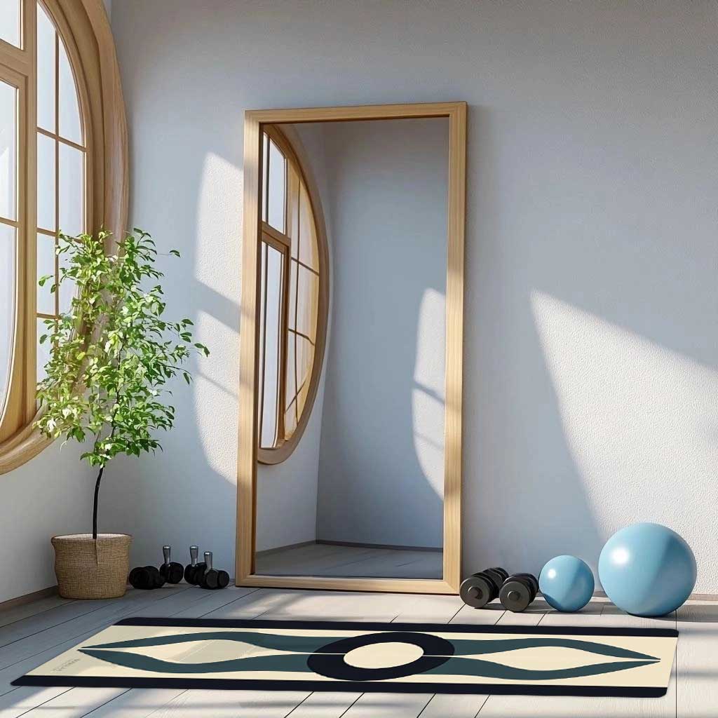 Energy Flow Yoga Mat 5 - Unity in Motion, Circle of Calm -  Non-Slip Exercise Mat for Home Gym Pilates Meditation & Yoga Practice