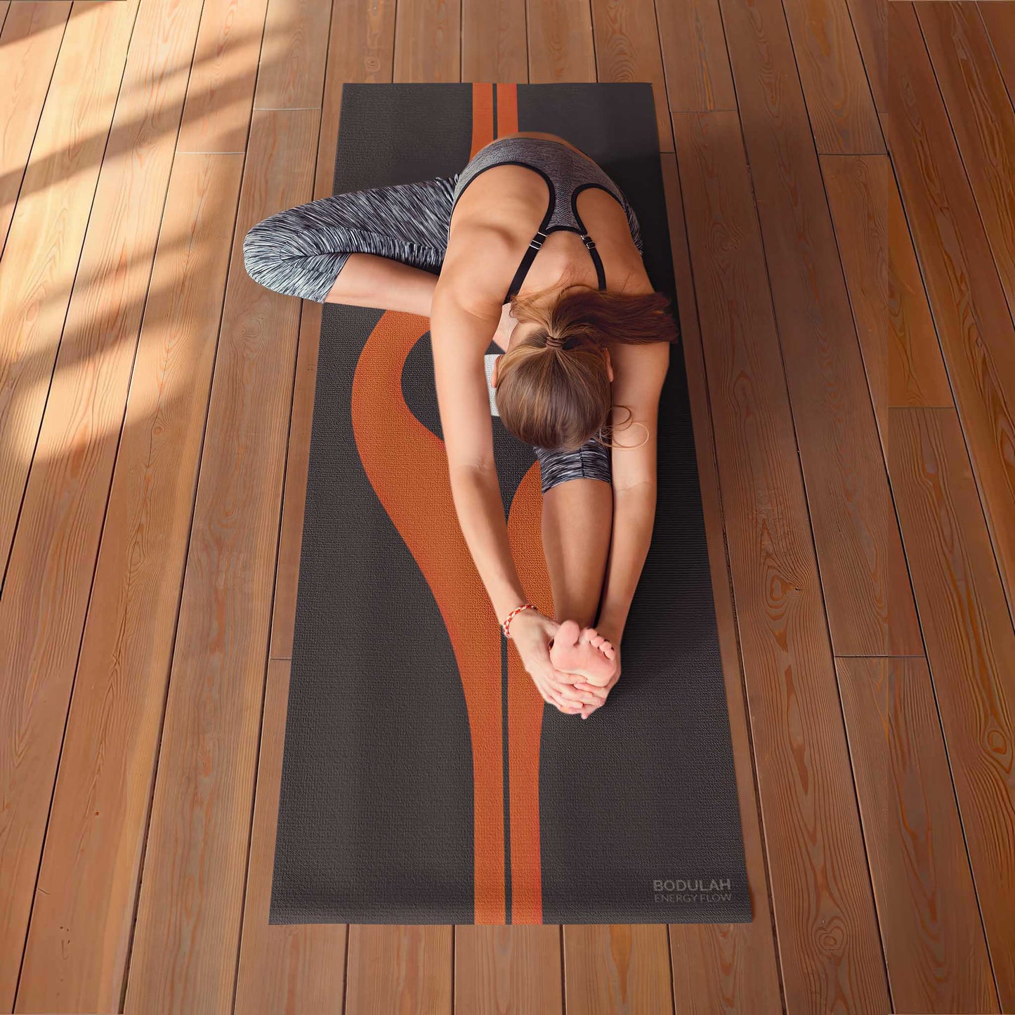 Energy Flow Yoga Mat 6 - Fire Within, Centered Calm | Abstract Minimalist Yoga Mat -Slip Exercise Mat for Pilates Meditation & Yoga Practice