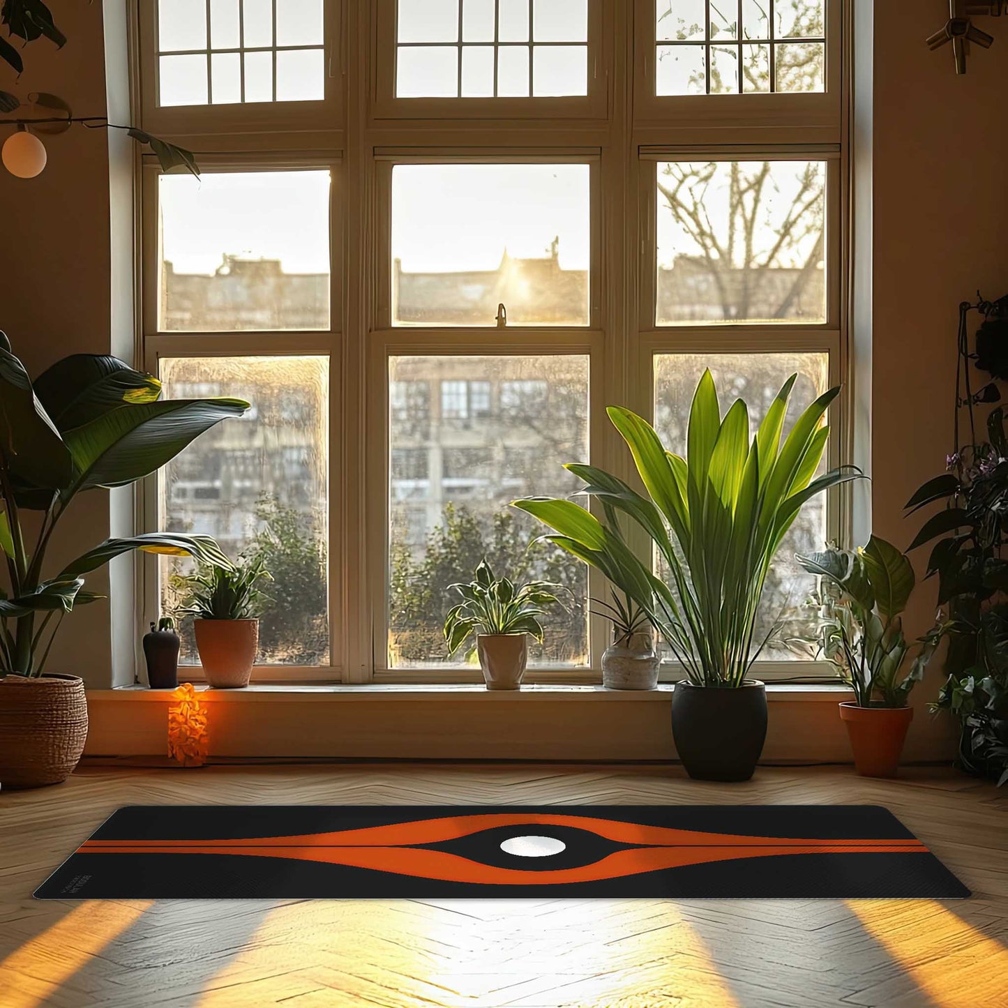 Energy Flow Yoga Mat 6 - Fire Within, Centered Calm | Abstract Minimalist Yoga Mat -Slip Exercise Mat for Pilates Meditation & Yoga Practice