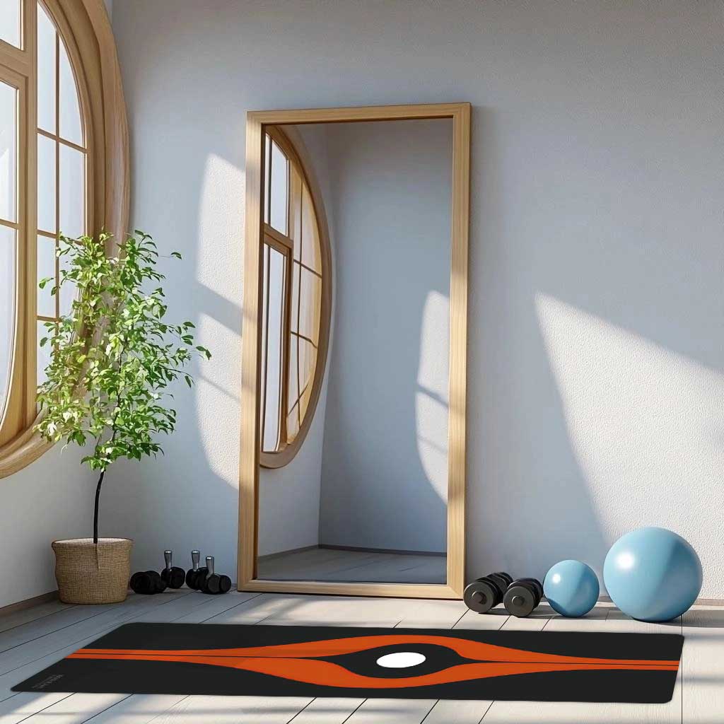 Energy Flow Yoga Mat 6 - Fire Within, Centered Calm | Abstract Minimalist Yoga Mat -Slip Exercise Mat for Pilates Meditation & Yoga Practice