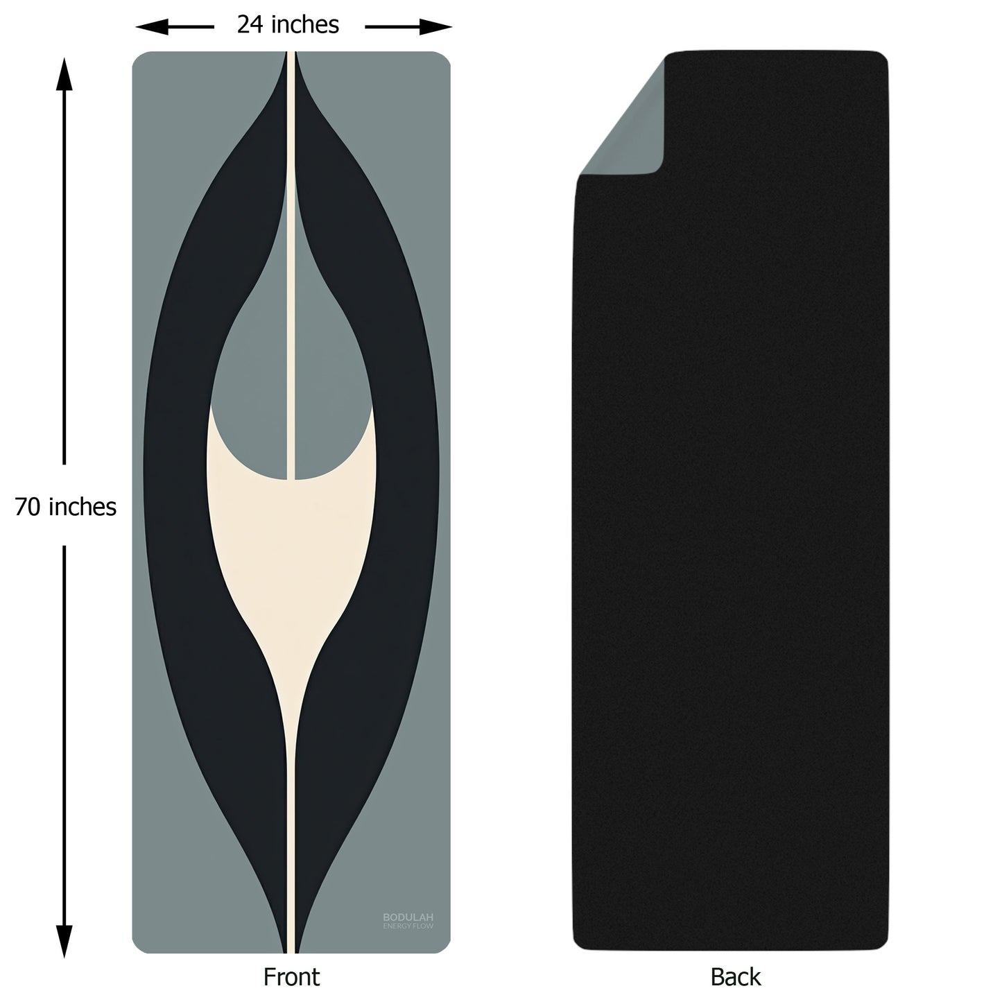 Energy Flow Yoga Mat 7 - Sacred Silence, Deep Focus - Minimalist Abstract Yoga Mat - Non-Slip Exercise Mat for Home Gym Pilates Meditation & Yoga Practice