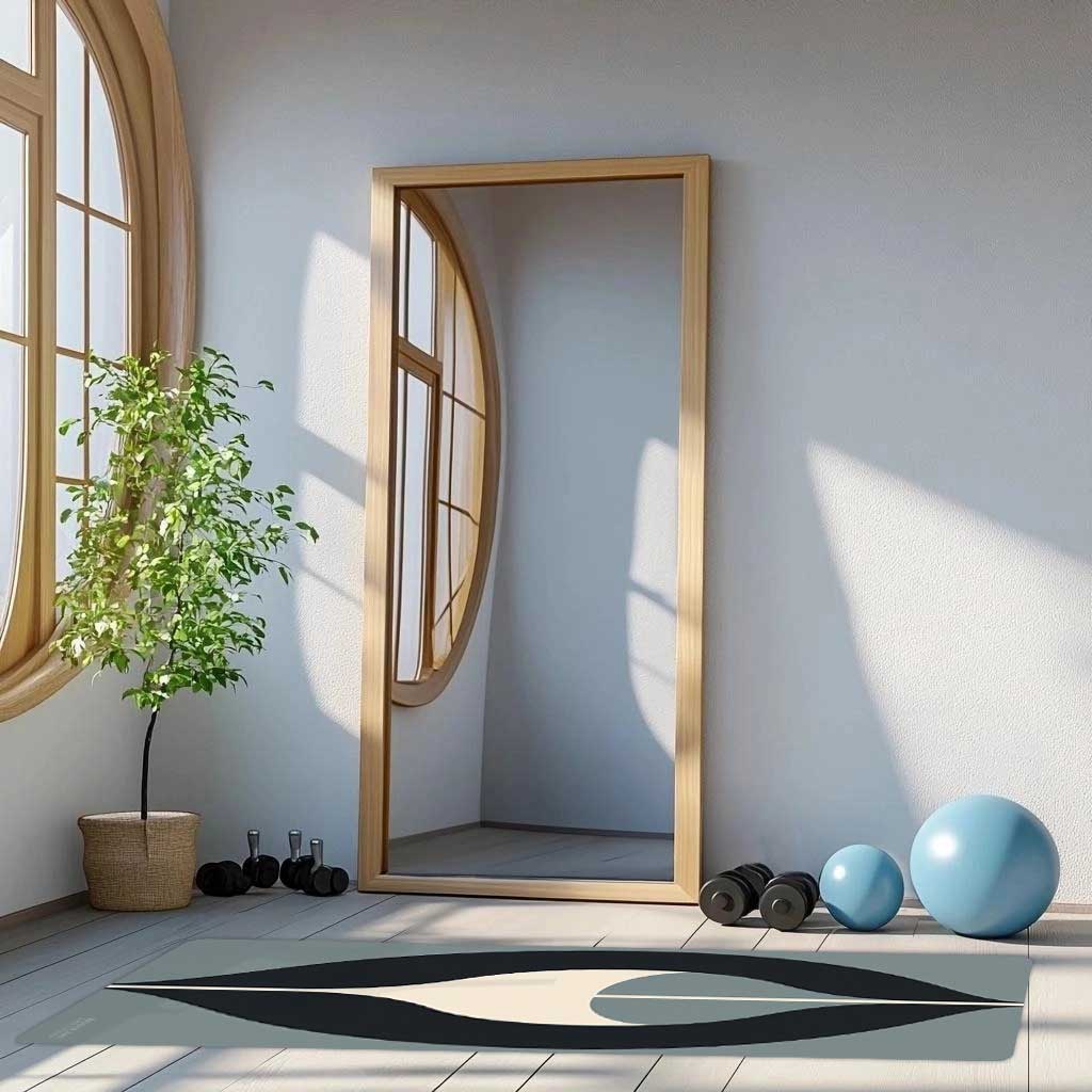 Energy Flow Yoga Mat 7 - Sacred Silence, Deep Focus - Minimalist Abstract Yoga Mat - Non-Slip Exercise Mat for Home Gym Pilates Meditation & Yoga Practice